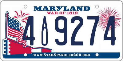 MD license plate 4AU9274