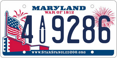 MD license plate 4AU9286