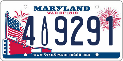 MD license plate 4AU9291