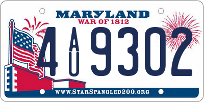 MD license plate 4AU9302