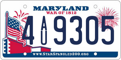 MD license plate 4AU9305