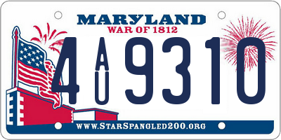 MD license plate 4AU9310