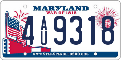 MD license plate 4AU9318