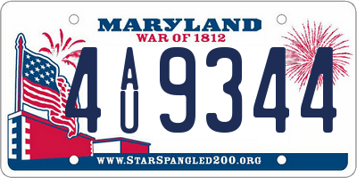 MD license plate 4AU9344