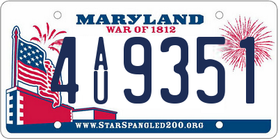 MD license plate 4AU9351