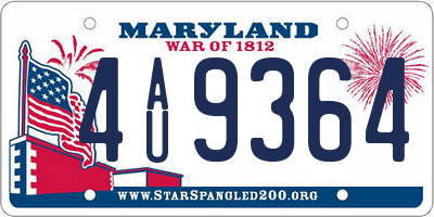 MD license plate 4AU9364