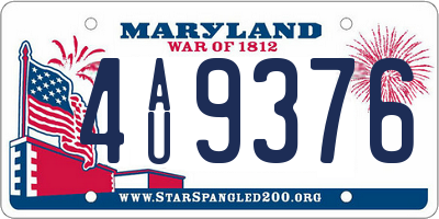 MD license plate 4AU9376