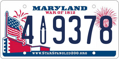 MD license plate 4AU9378