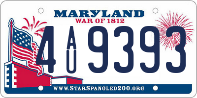 MD license plate 4AU9393