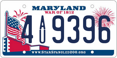 MD license plate 4AU9396