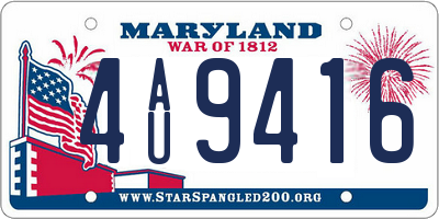 MD license plate 4AU9416