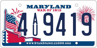 MD license plate 4AU9419