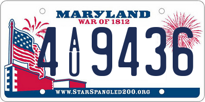 MD license plate 4AU9436