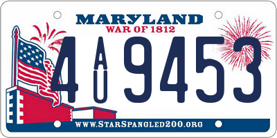 MD license plate 4AU9453