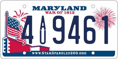 MD license plate 4AU9461