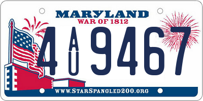 MD license plate 4AU9467