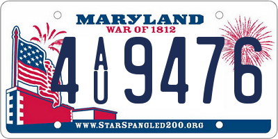 MD license plate 4AU9476