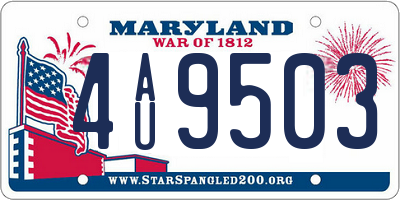 MD license plate 4AU9503