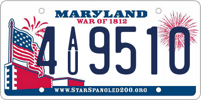 MD license plate 4AU9510