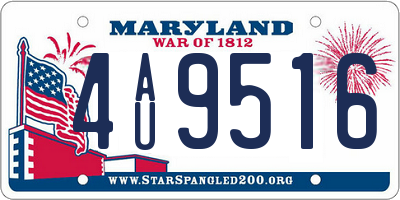 MD license plate 4AU9516