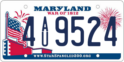 MD license plate 4AU9524