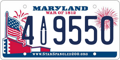 MD license plate 4AU9550