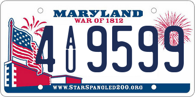 MD license plate 4AU9599