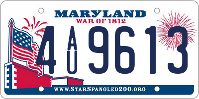MD license plate 4AU9613