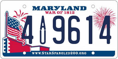 MD license plate 4AU9614
