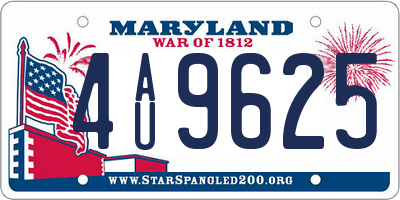 MD license plate 4AU9625