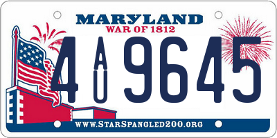 MD license plate 4AU9645