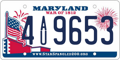 MD license plate 4AU9653