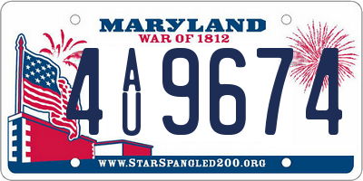 MD license plate 4AU9674