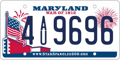 MD license plate 4AU9696