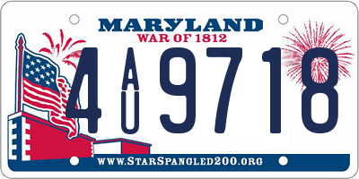 MD license plate 4AU9718