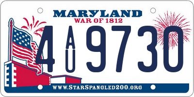MD license plate 4AU9730