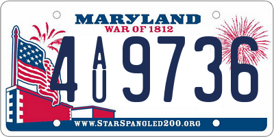 MD license plate 4AU9736