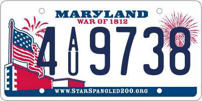 MD license plate 4AU9738