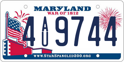 MD license plate 4AU9744