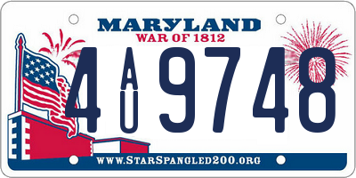 MD license plate 4AU9748