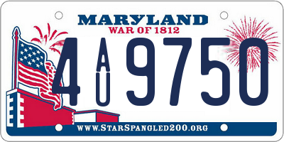 MD license plate 4AU9750