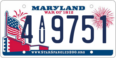 MD license plate 4AU9751