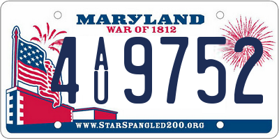 MD license plate 4AU9752