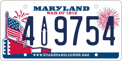 MD license plate 4AU9754