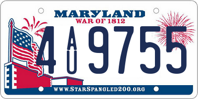 MD license plate 4AU9755