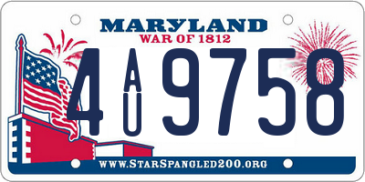 MD license plate 4AU9758