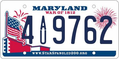 MD license plate 4AU9762