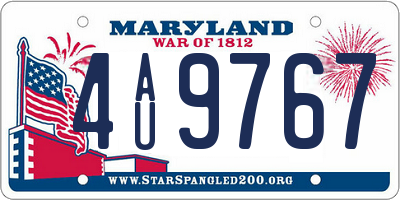 MD license plate 4AU9767