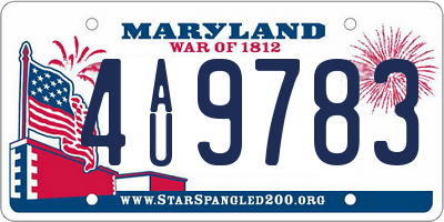MD license plate 4AU9783