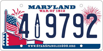 MD license plate 4AU9792